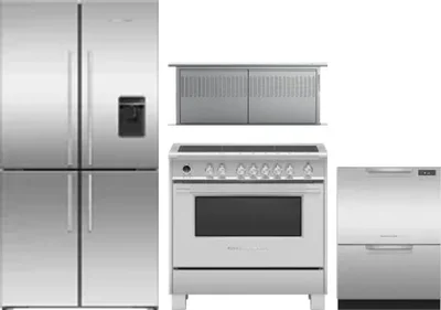 4 Piece Package Includes Refrigerator, Range, Hood And Dishwasher